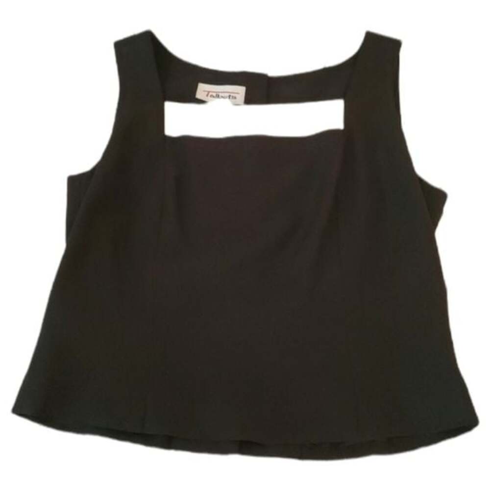 Talbots Black and white pearl Top